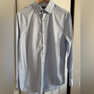 Van Heusen Sky Blue Patterned Slim Fit Dress Shirt 15-15 1/2